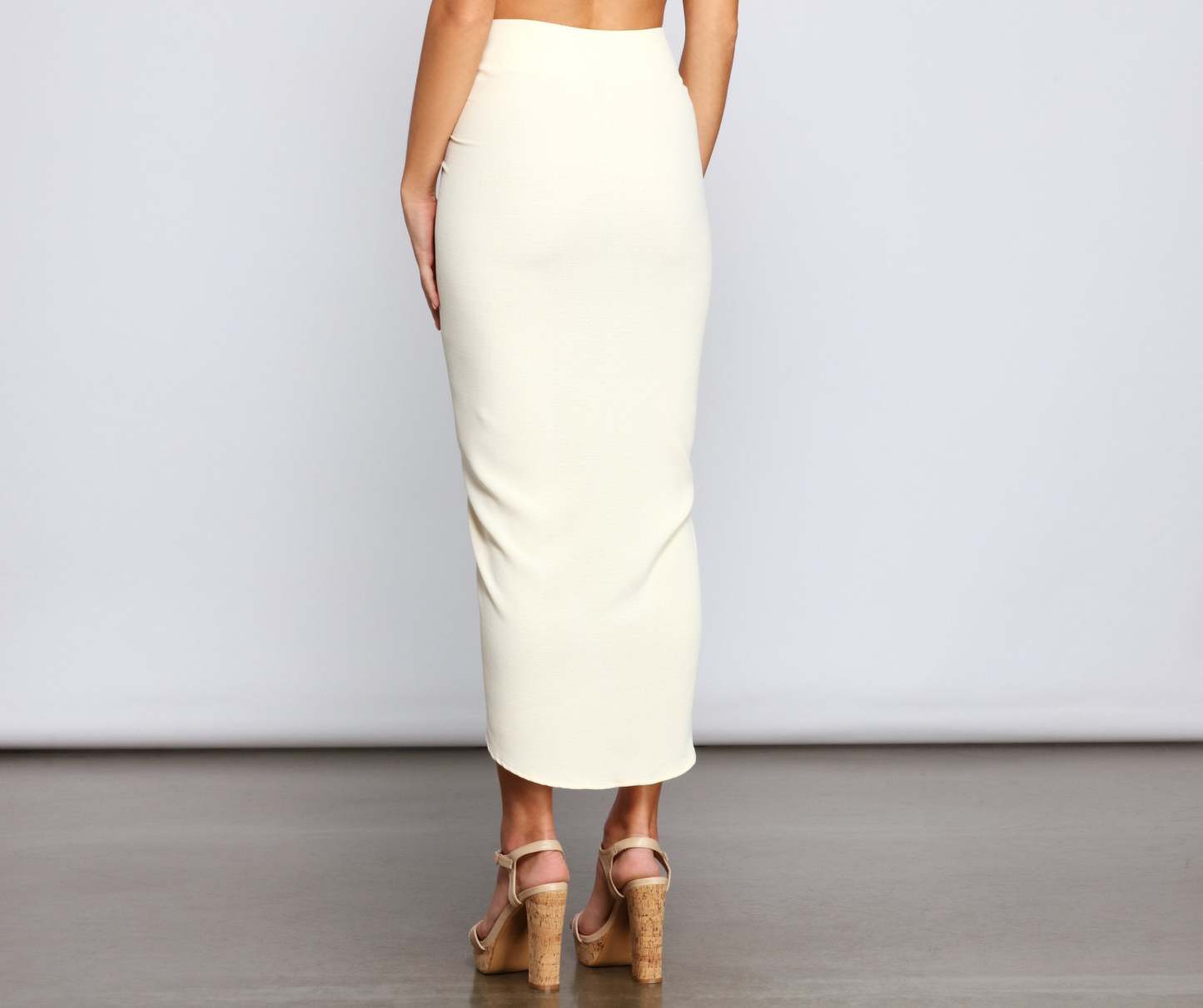 High Rise Drama Ruched Midi Skirt - Lady Occasions