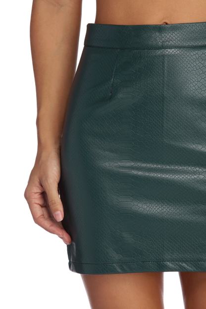 Faux Snake Skin Mini Skirt - Lady Occasions