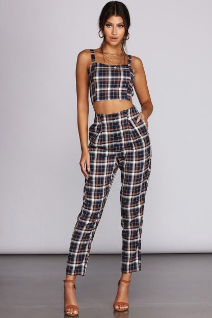 Plaid It Up Pants - Lady Occasions
