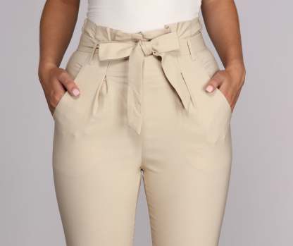 Preppy And Poised Paper Bag Pants - Lady Occasions