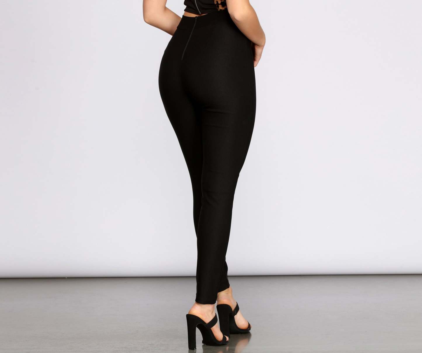 High Waist Tie Front Skinny Pants - Lady Occasions