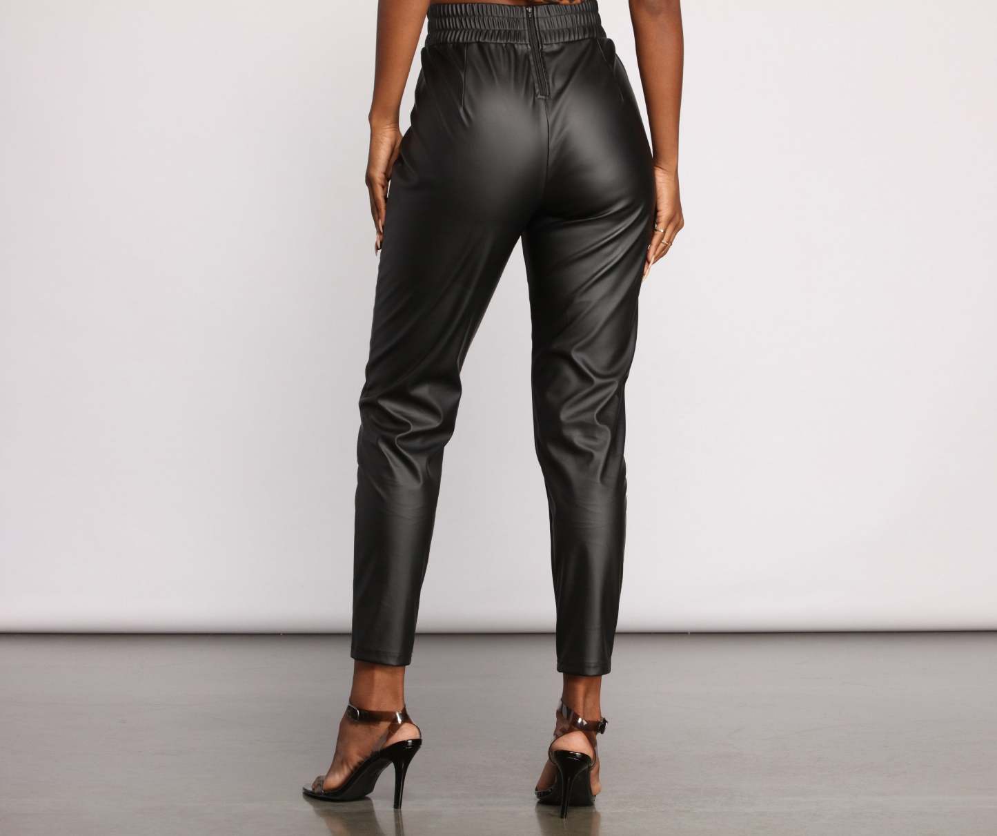 High Waist Faux Leather Leggings - Lady Occasions