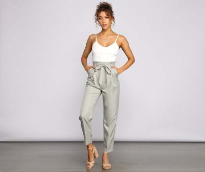 Effortlessly Stylish Tie-Waist Jumpsuit - Lady Occasions