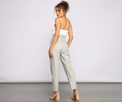 Effortlessly Stylish Tie-Waist Jumpsuit - Lady Occasions