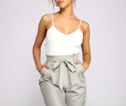 Effortlessly Stylish Tie-Waist Jumpsuit - Lady Occasions