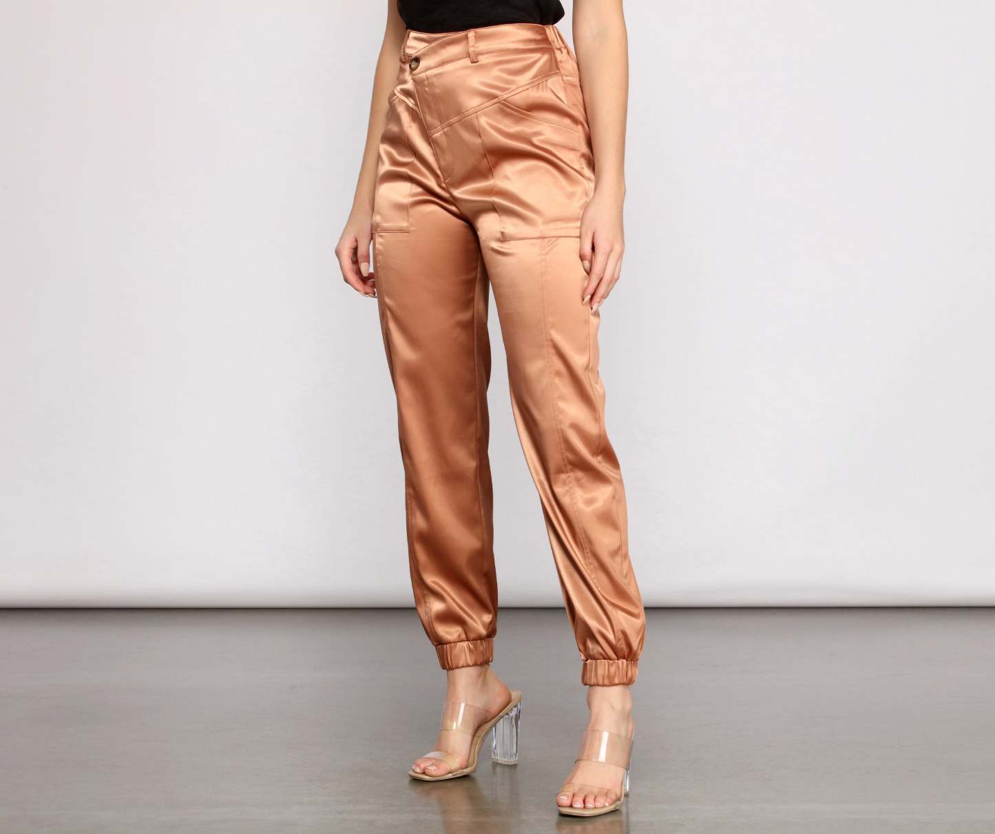 Level Up Sophisticated Satin Joggers - Lady Occasions
