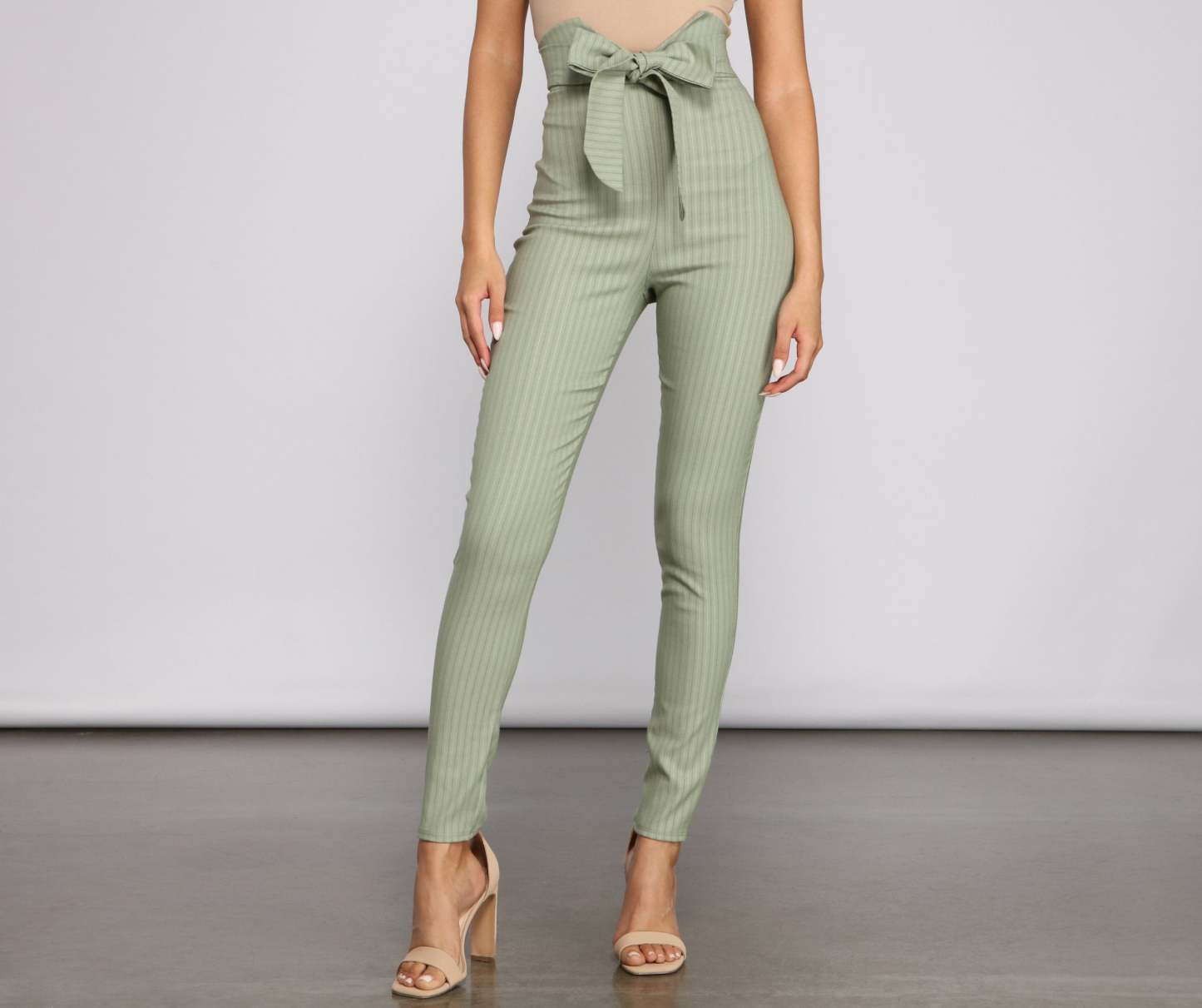 Stylishly Striped Tie-Waist Pants - Lady Occasions