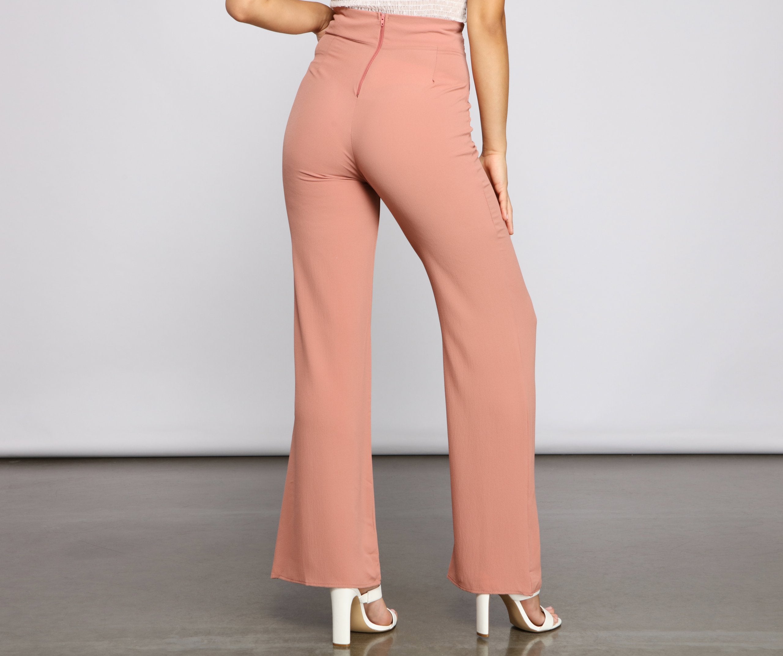 Trendy Tie-Waist Flared Pants - Lady Occasions