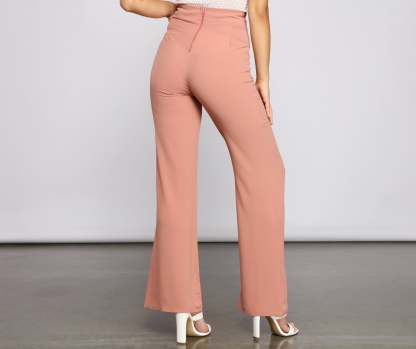 Trendy Tie-Waist Flared Pants - Lady Occasions
