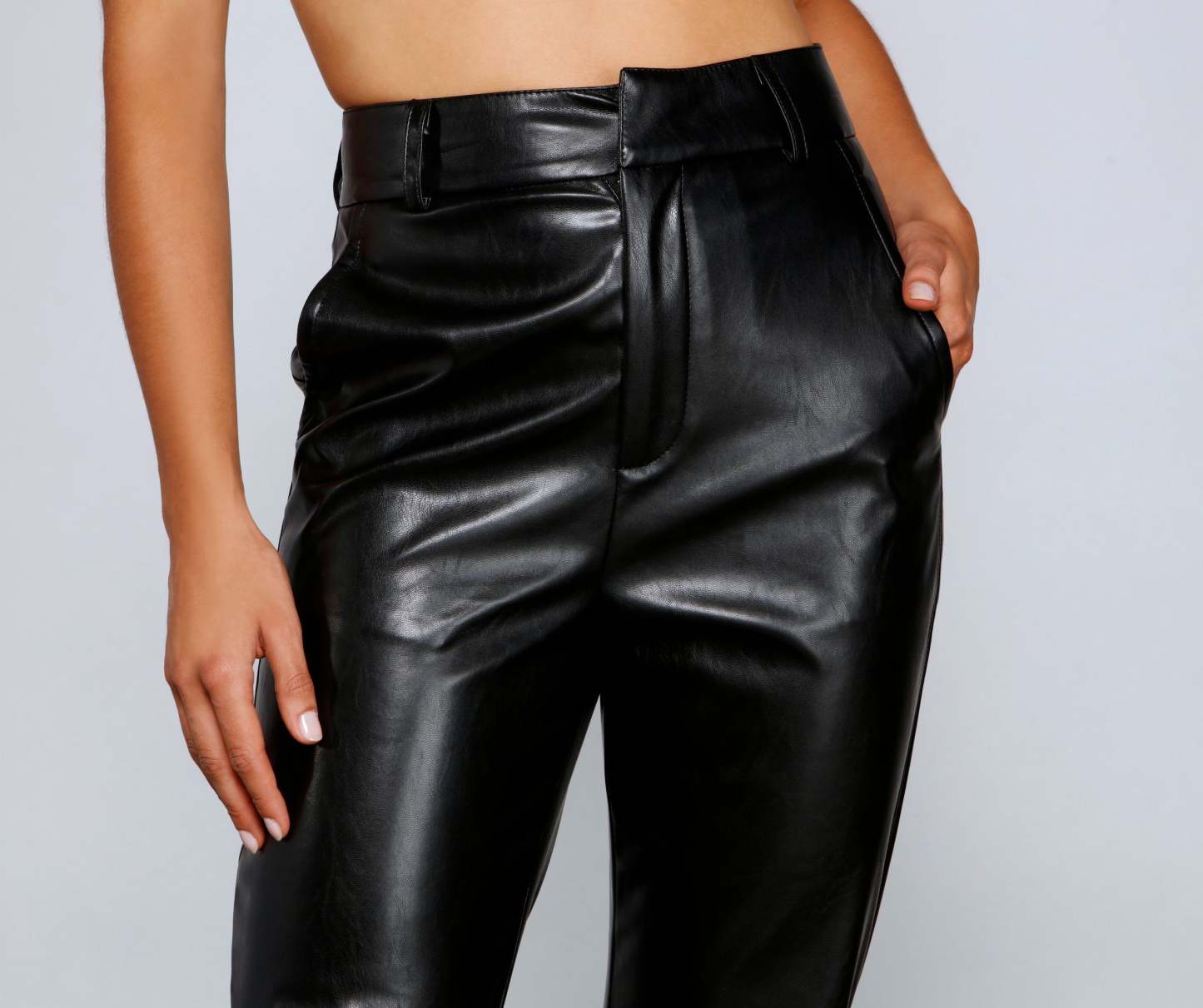 Classic Chic High Waist Faux Leather Pants - Lady Occasions