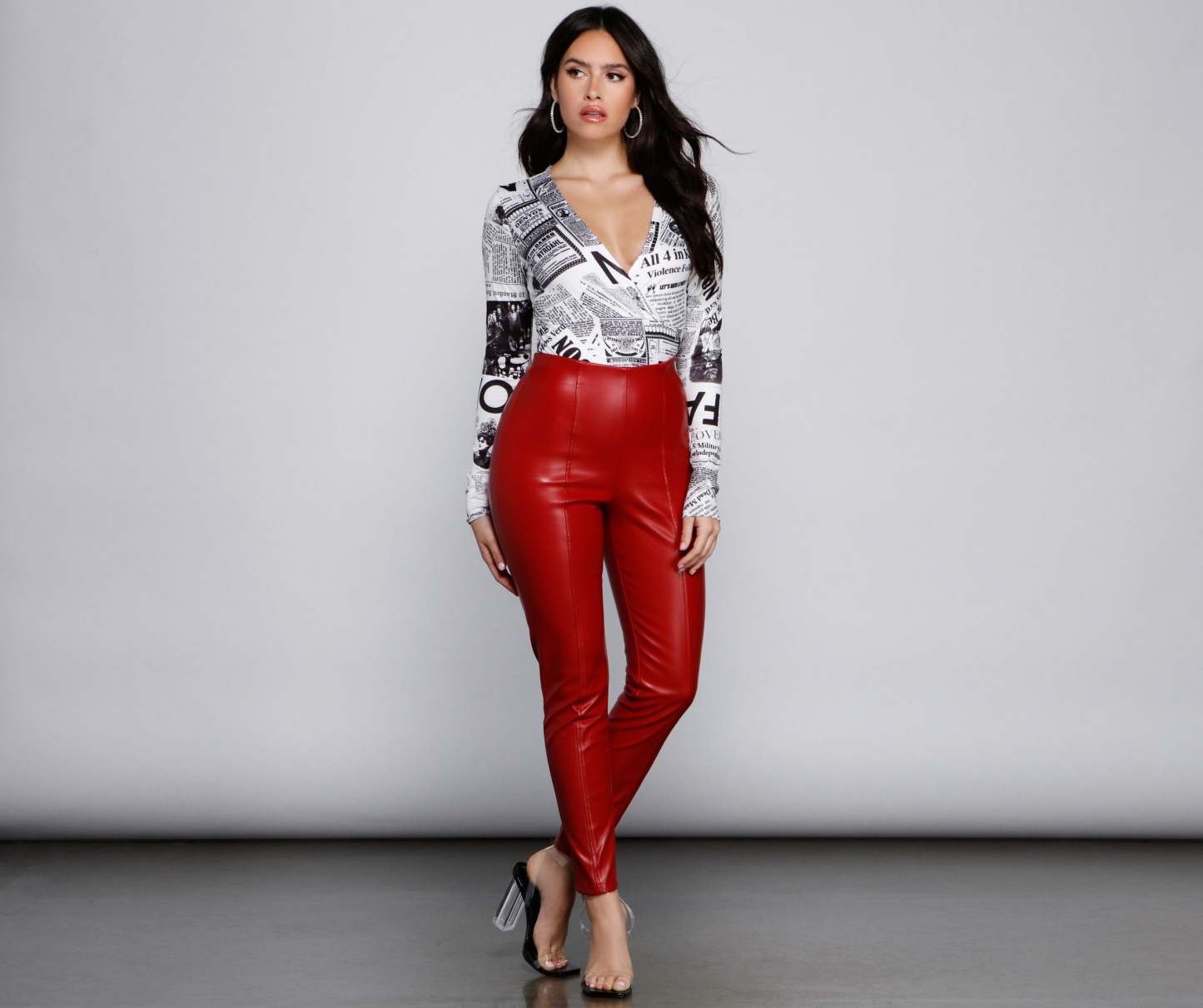 High Waist Faux Leather Tapered Leggings - Lady Occasions