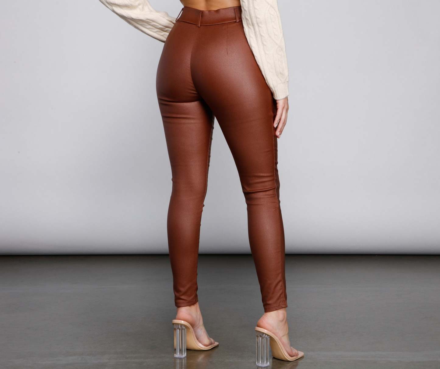 Trendy High Waist Lattice Pants - Lady Occasions