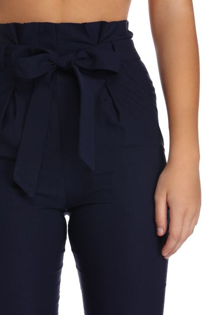 High Waist Paperbag Skinny Dress Pants - Lady Occasions