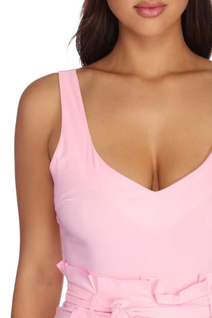 Flirt Alert Tie Waist Romper - Lady Occasions