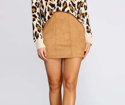 Fall Ready Faux Suede Mini Skirt - Lady Occasions