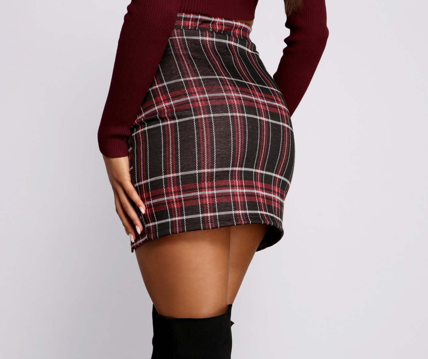 Moment In Plaid High Waist Mini Skirt - Lady Occasions