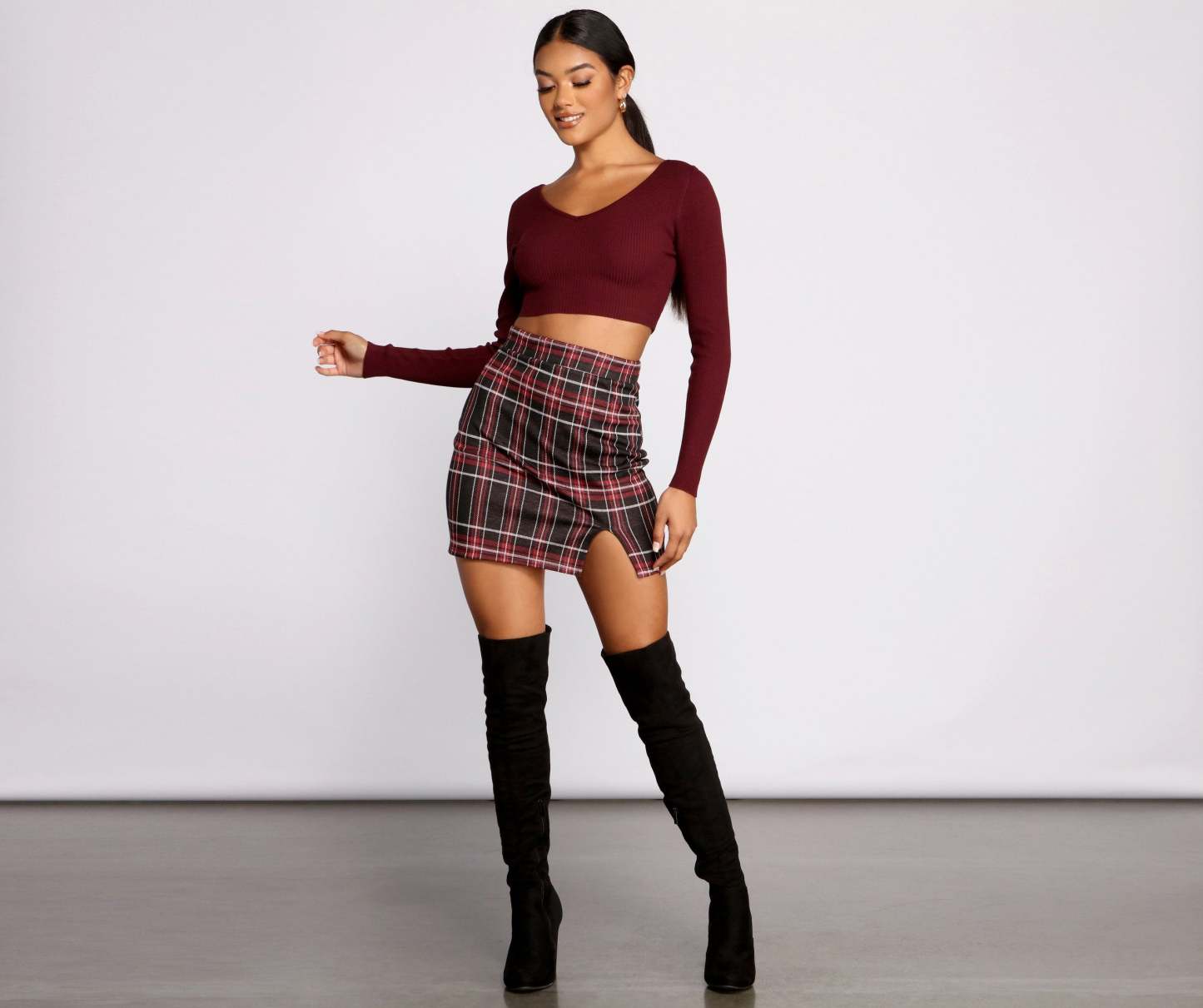 Moment In Plaid High Waist Mini Skirt - Lady Occasions