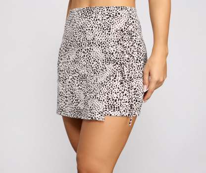 Feelin' Flirty Faux Wrap Mini Skirt - Lady Occasions