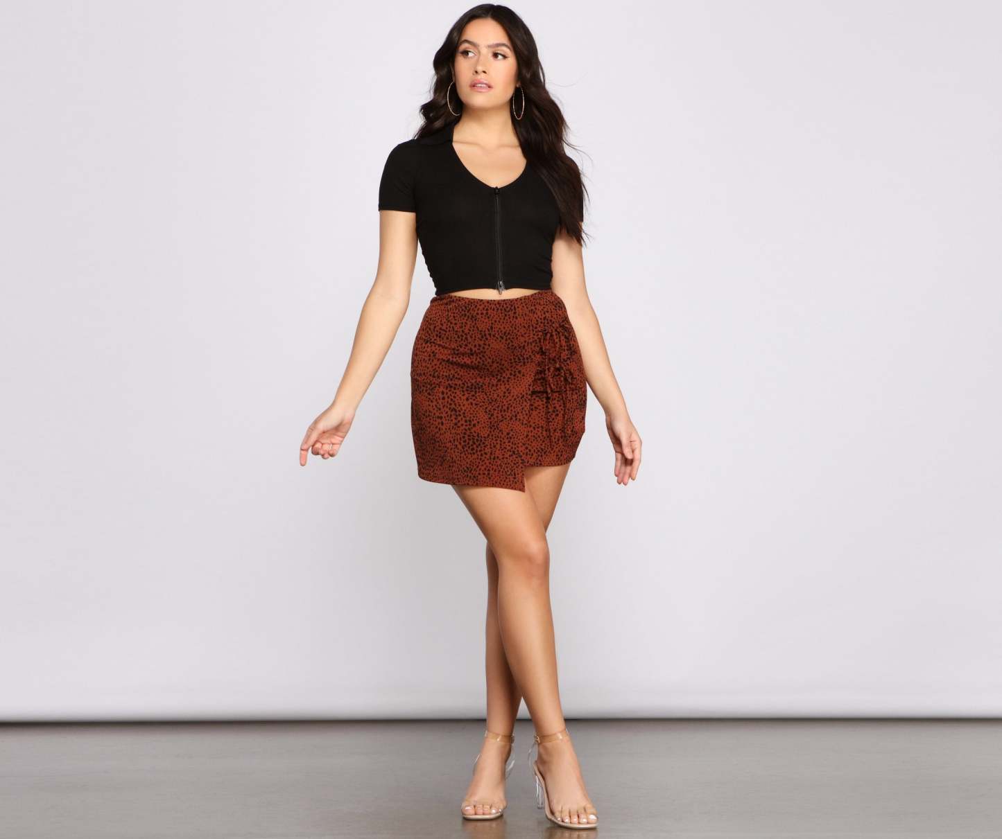 Feelin' Flirty Faux Wrap Mini Skirt - Lady Occasions
