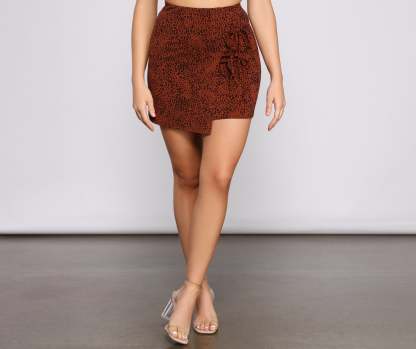 Feelin' Flirty Faux Wrap Mini Skirt - Lady Occasions