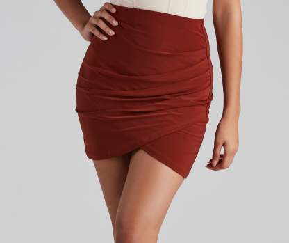 Classic-Chic Faux Wrap Mini Skirt - Lady Occasions