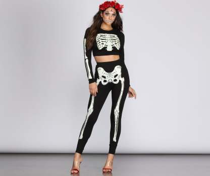 Glow-In-The-Dark-Skeleton Legging - Lady Occasions