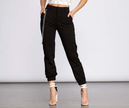 Edgy Chic Ponte Knit Joggers - Lady Occasions