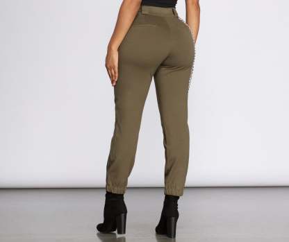 Edgy Chic Ponte Knit Joggers - Lady Occasions