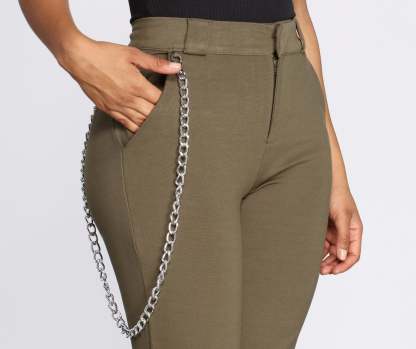 Edgy Chic Ponte Knit Joggers - Lady Occasions