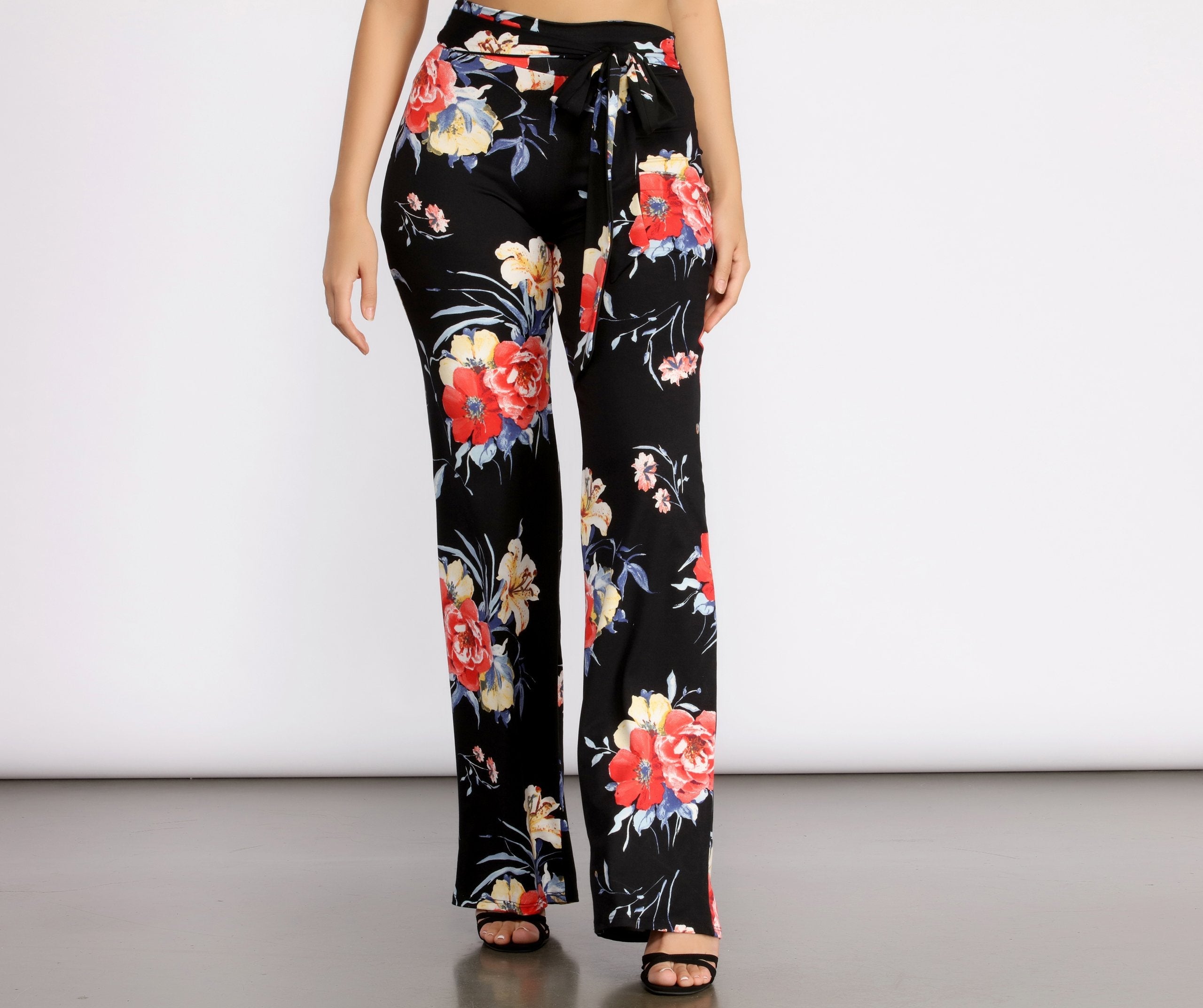 My Vibe Floral High Waist Dress Pants - Lady Occasions