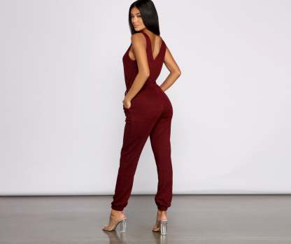 Keep It Chill Cozy Knit Jumpsuit - Lady Occasions