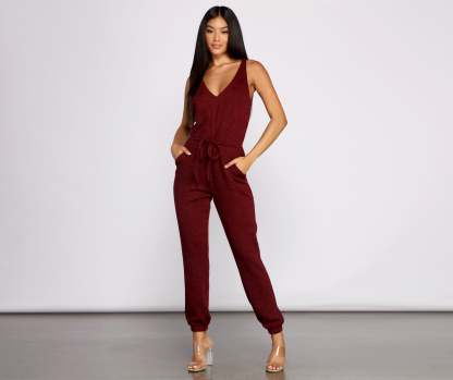 Keep It Chill Cozy Knit Jumpsuit - Lady Occasions
