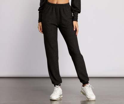 Keeping Knit' Basic Joggers - Lady Occasions