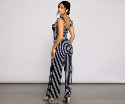Nautical Babe Striped Jumpsuit - Lady Occasions