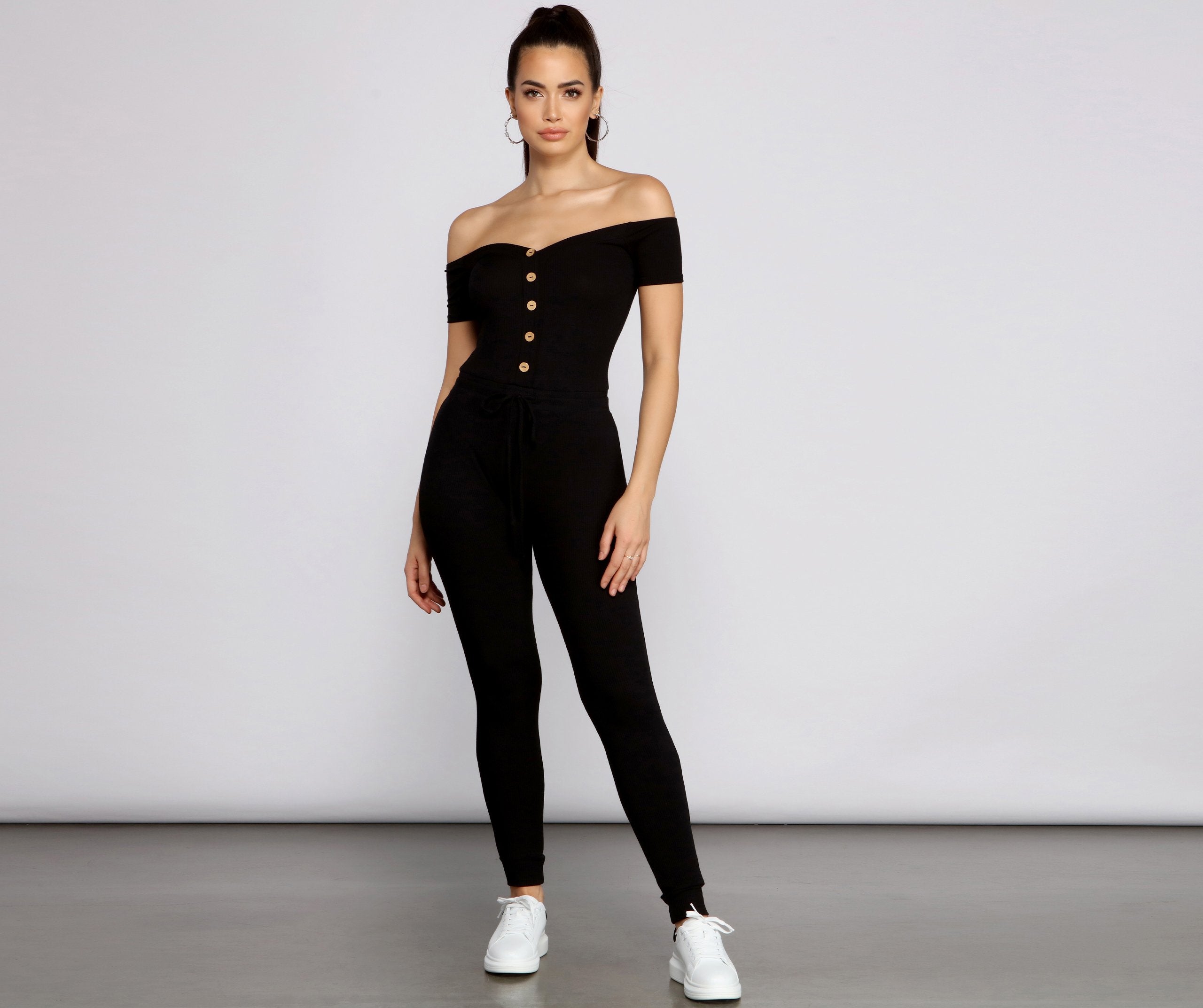 Casually Chic Off The Shoulder Catsuit - Lady Occasions