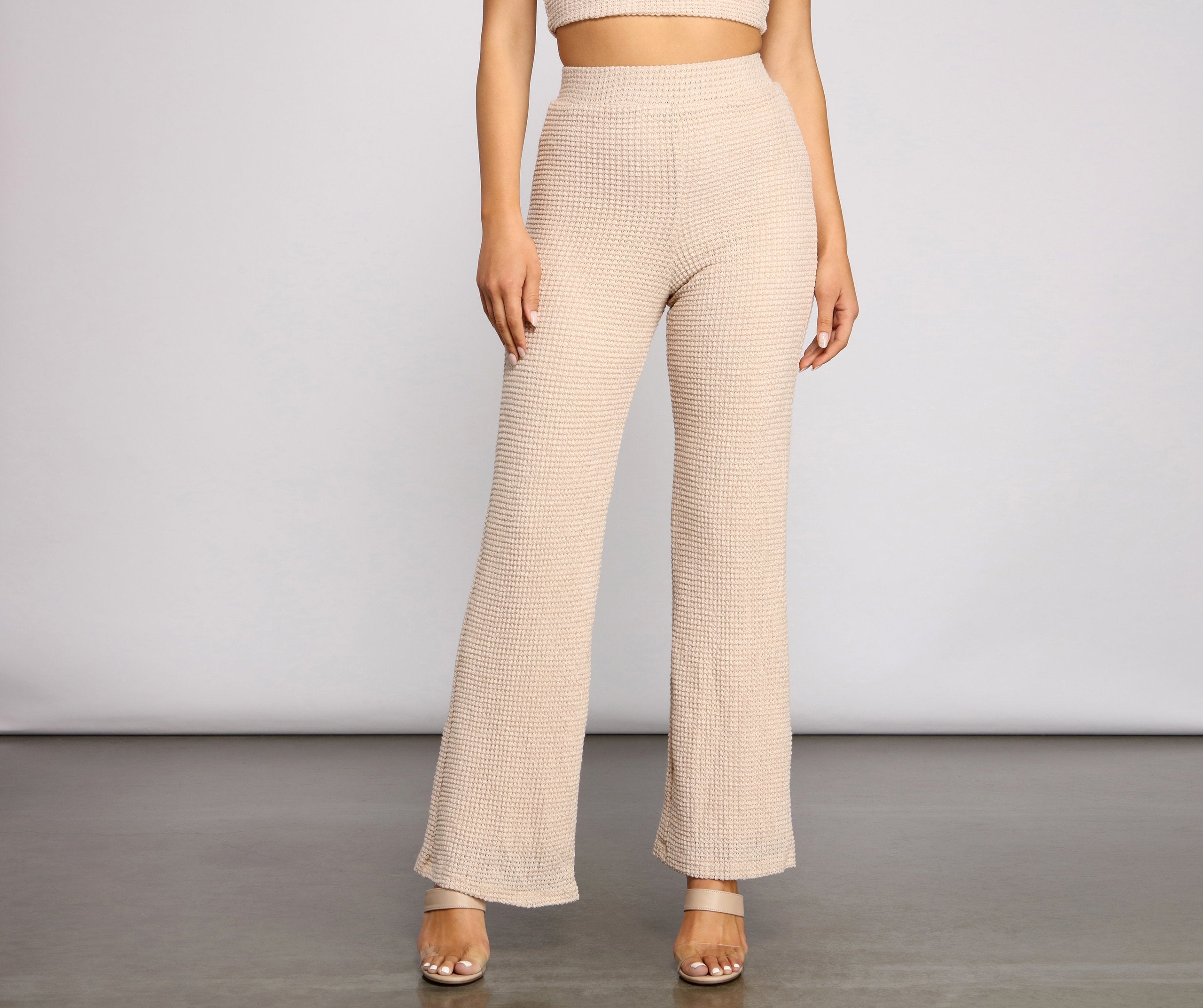 Trendy Textures High Waist Pants - Lady Occasions