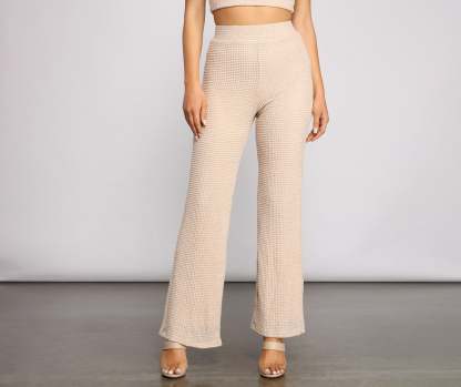 Trendy Textures High Waist Pants - Lady Occasions