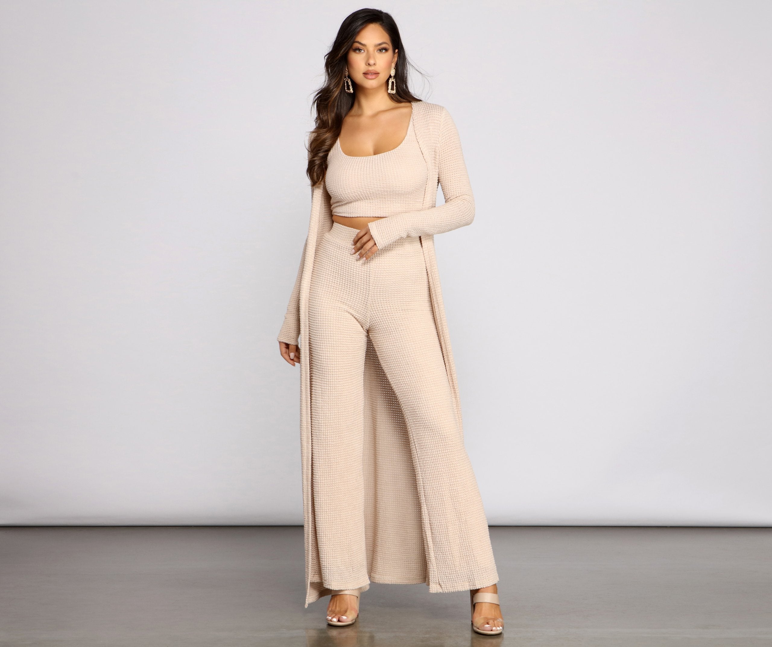 Trendy Textures High Waist Pants - Lady Occasions
