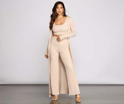 Trendy Textures High Waist Pants - Lady Occasions