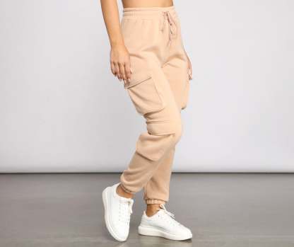 Low Profile High Waist Cargo Joggers - Lady Occasions
