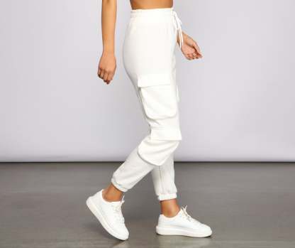Low Profile High Waist Cargo Joggers - Lady Occasions