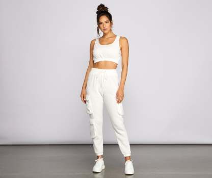 Low Profile High Waist Cargo Joggers - Lady Occasions