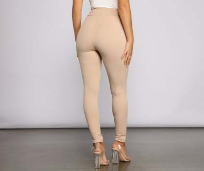 Dressy And Chic Tie-Waist Skinny Pants - Lady Occasions