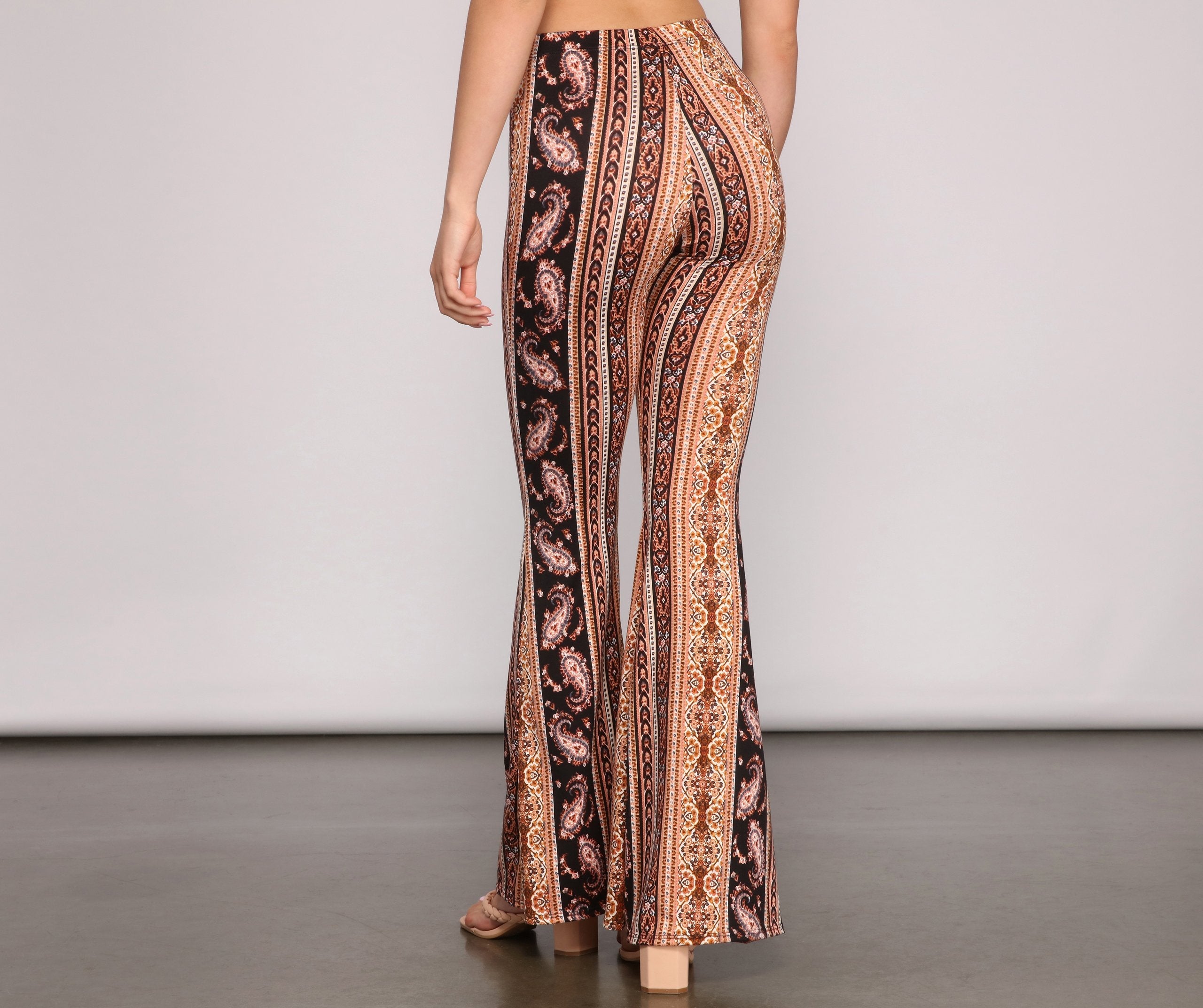 Good Vibes Paisley Flared Pants - Lady Occasions