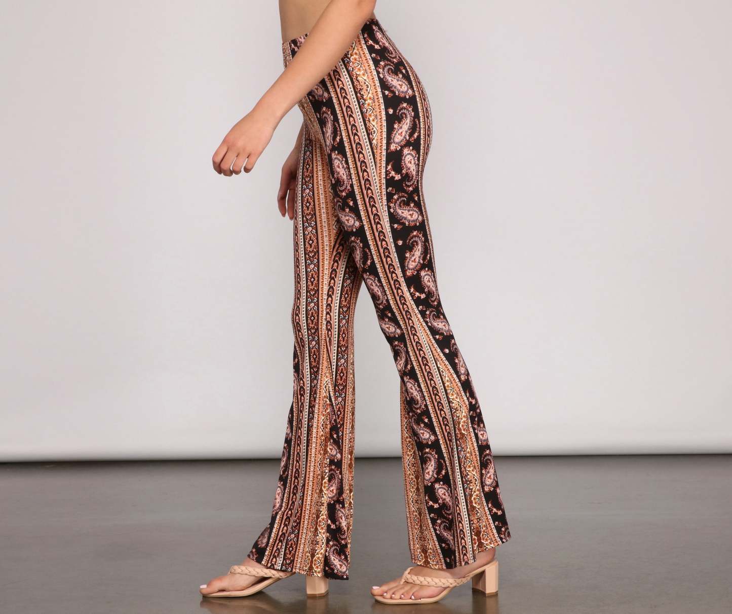 Good Vibes Paisley Flared Pants - Lady Occasions