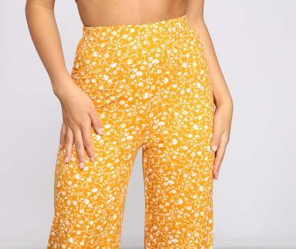 Floral Sensation High Waist Pants - Lady Occasions