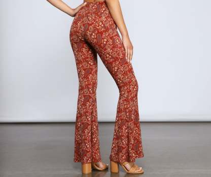 Paisley Chic High Waist Pants - Lady Occasions