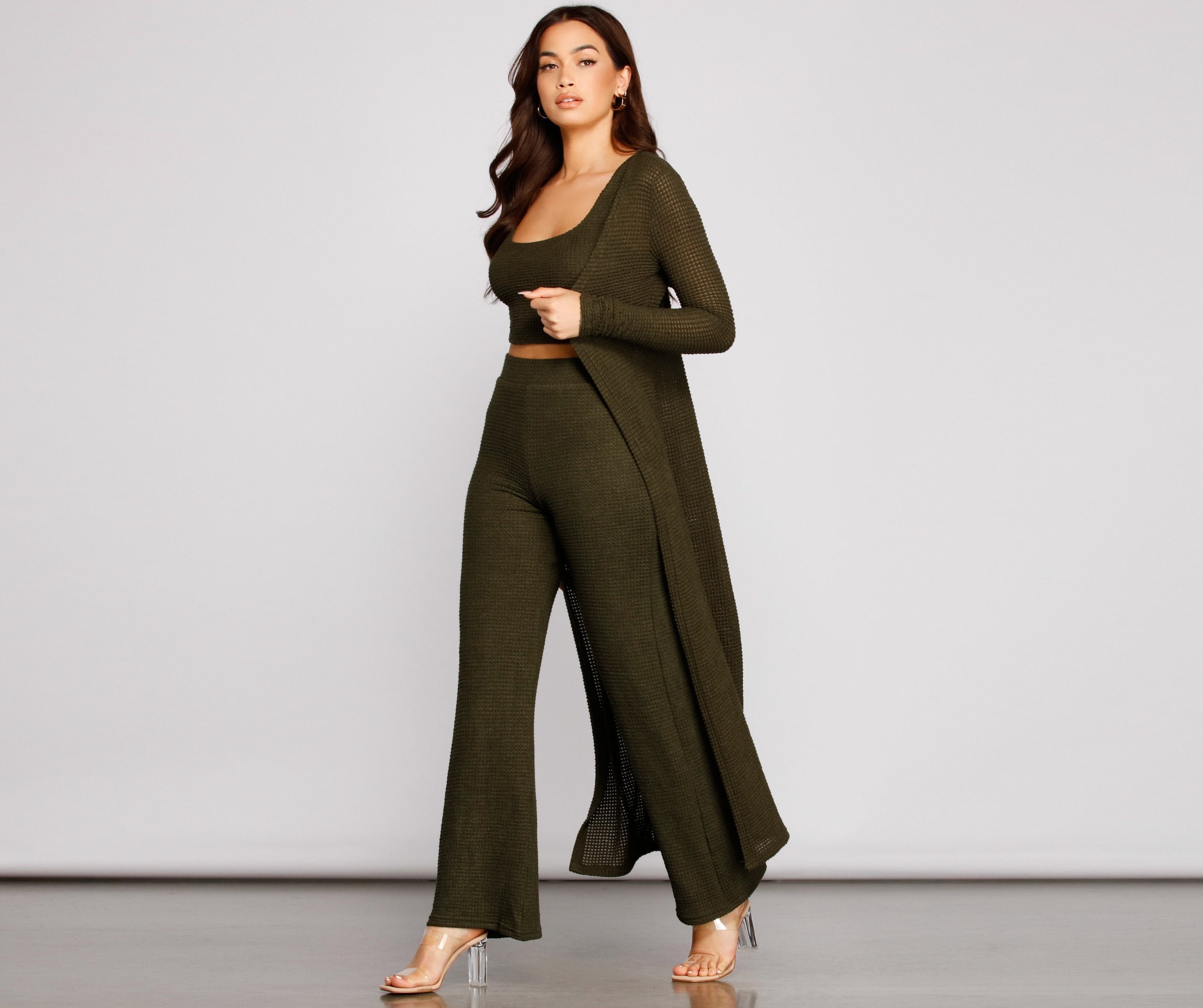 Trendy Textures High Waist Pants - Lady Occasions