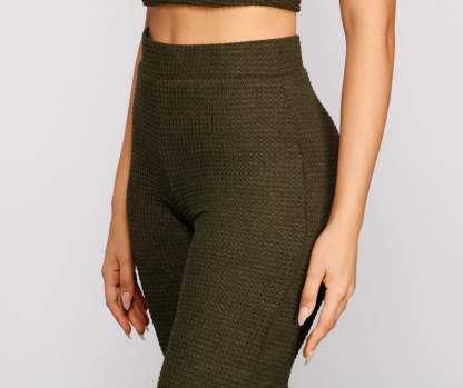 Trendy Textures High Waist Pants - Lady Occasions
