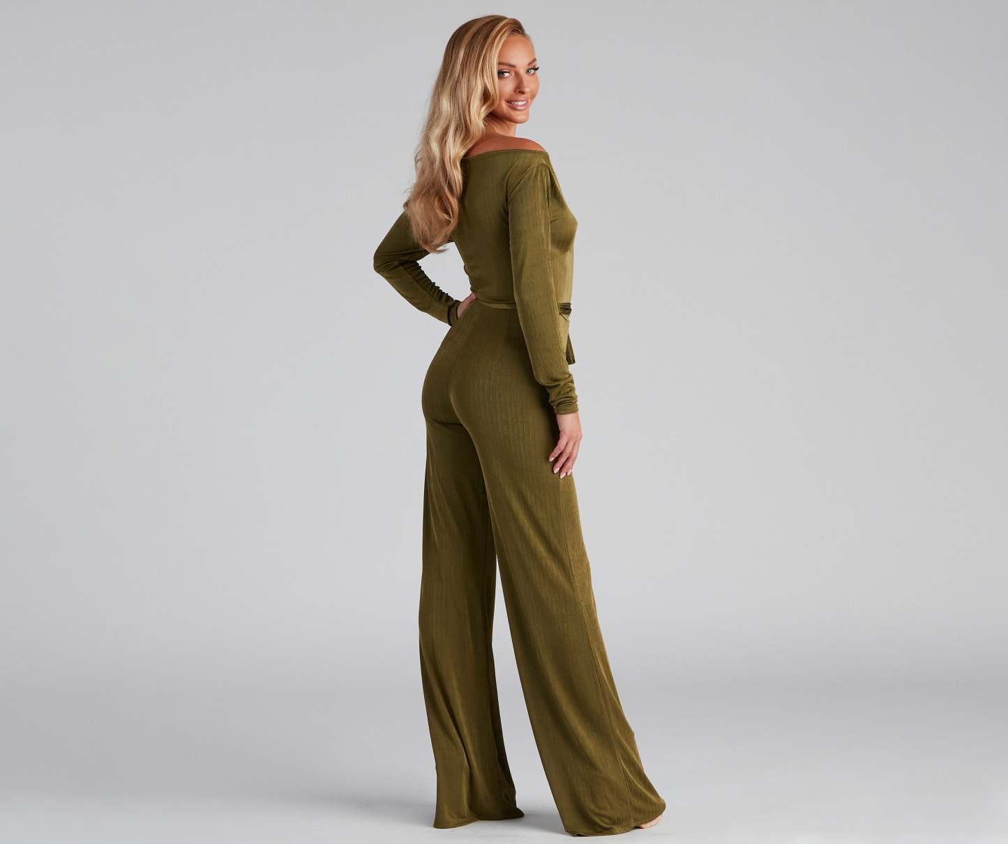 High Fashion Tie Waist Wide-Leg Jumpsuit - Lady Occasions